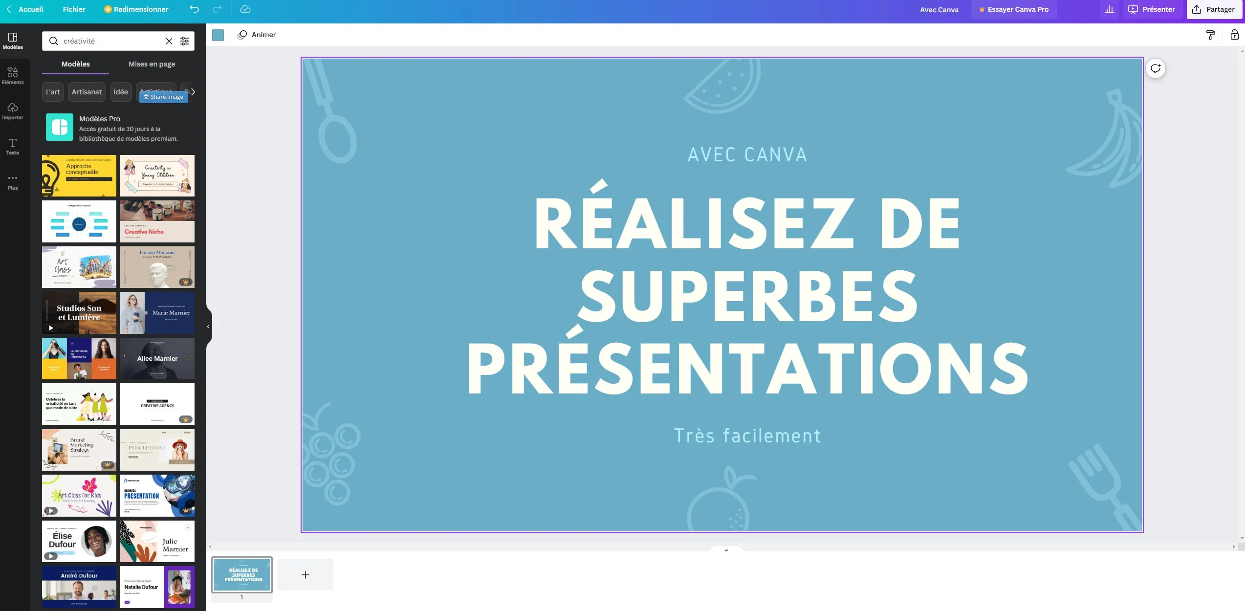 Canva présentation